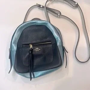 Coach color block Andi mini metallic backpack EUC Coach Andi Mini Backpack Burgundy With Pink Glitter S… - Gem main image 2
